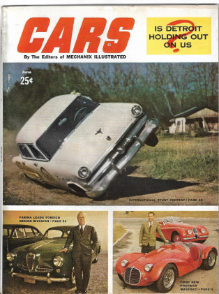 CARS by MECHANIX ILLUSTRATED 1953 JUNE - FARINA DESIGNS, MASERATTI, STUNTS